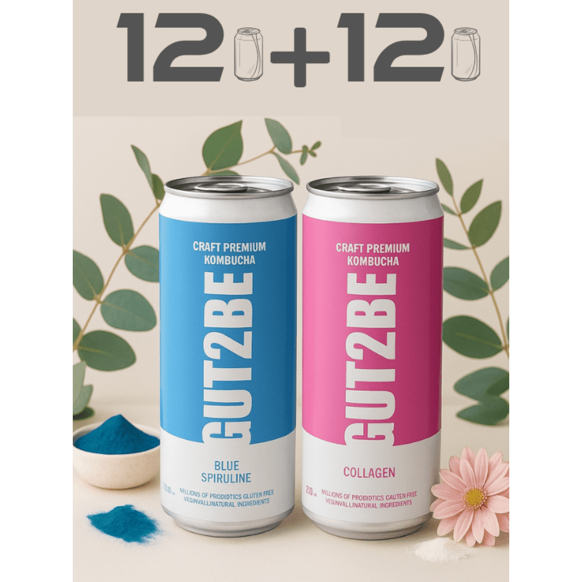 Kombucha Funcțională: Spirulină Albastră & Colagen - Gut2beKombucha Funcțională: Spirulină Albastră & ColagenGut2beGut2be