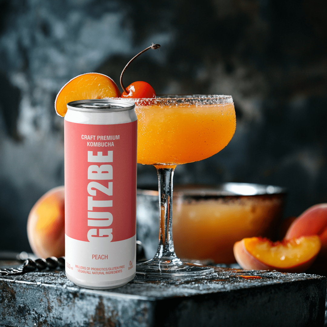 Kombucha Piersică - Set de 24x330ml - Gut2beKombucha Piersică - Set de 24x330mlGut2beGut2be