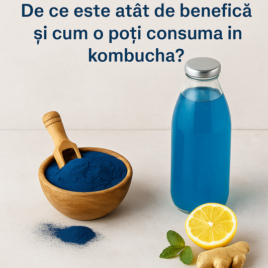 Stil de viață echilibrat cu spirulină albastră și kombucha pentru energie și imunitate