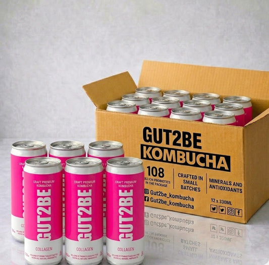 kombucha GUT2BE cu colagen marin băutură probiotică fermentată natural