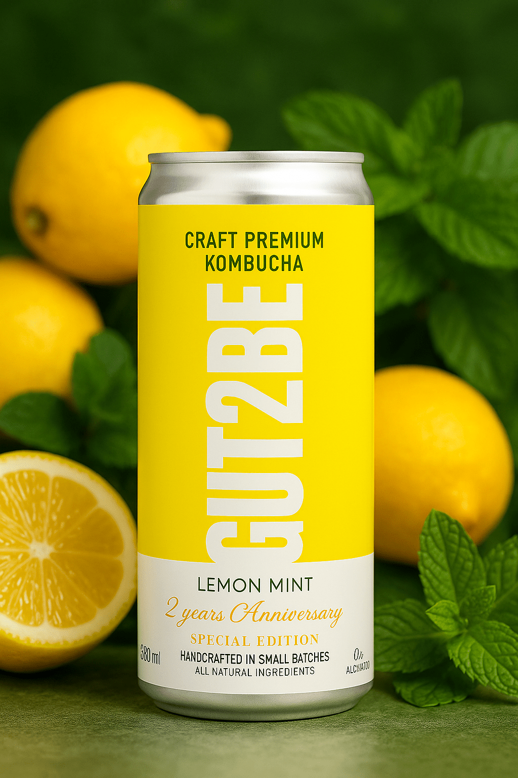 Kombucha Lămâie și Mentă - Set de 12x330ml - Gut2beKombucha Lămâie și Mentă - Set de 12x330mlGut2beGut2be