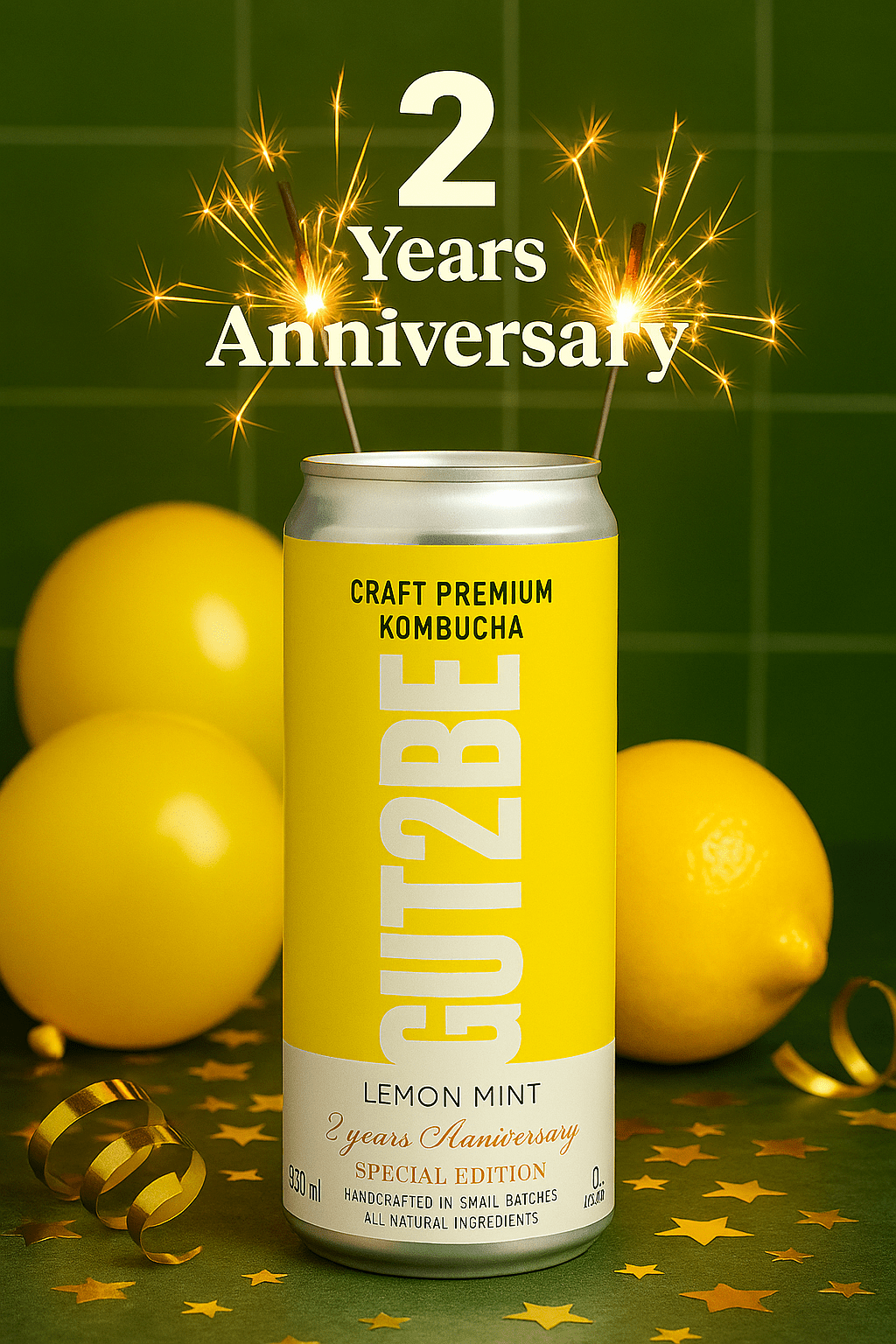 Kombucha Lămâie și Mentă - Set de 12x330ml - Gut2beKombucha Lămâie și Mentă - Set de 12x330mlGut2beGut2be