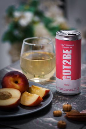 Kombucha Piersică - Set de 12x330ml - Gut2beKombucha Piersică - Set de 12x330mlGut2beGut2be