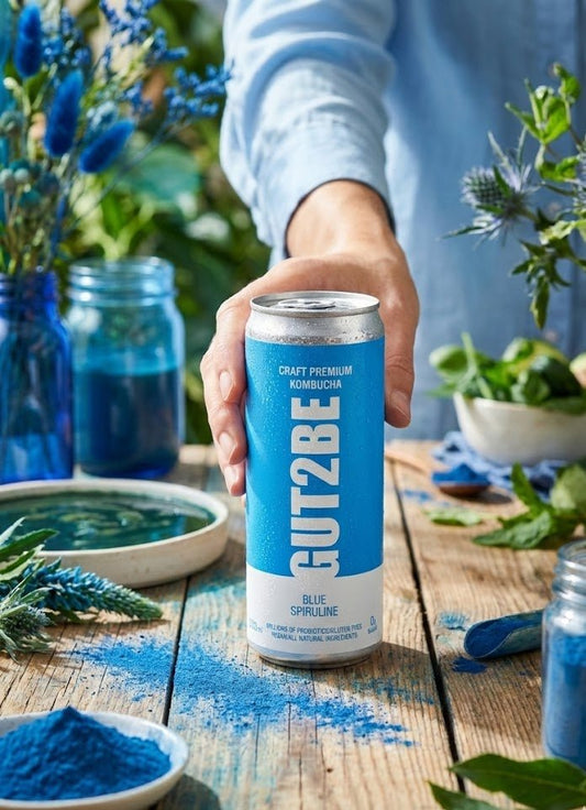 Kombucha Spirulina Albastra - Set de 12x330ml - Gut2beKombucha Spirulina Albastra - Set de 12x330mlGut2beGut2be